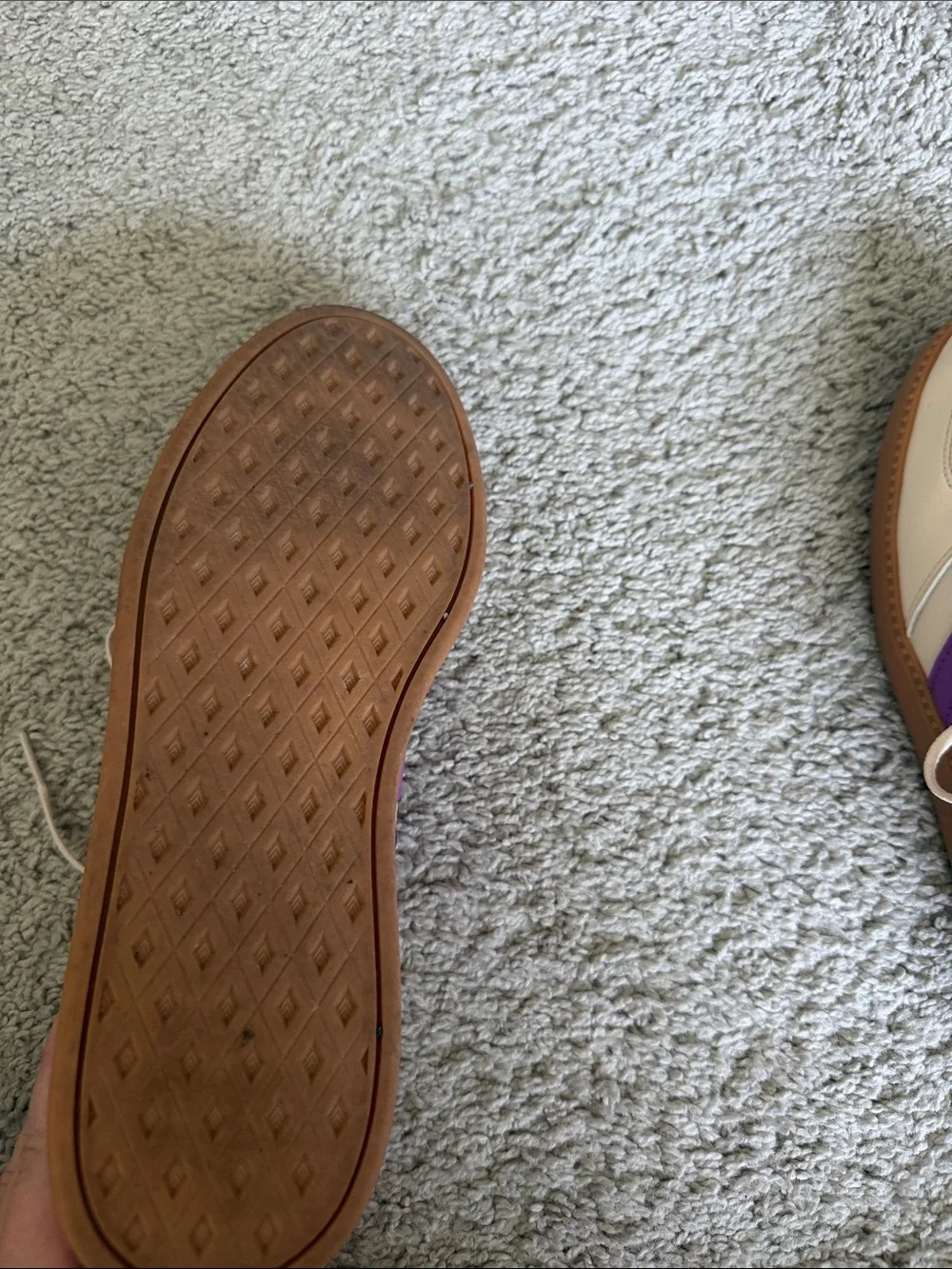 adidas breaknet sleekCream and Purple Low-Top Athletic Sneakers size 8.5